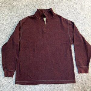 Bass Pro Shop Red-Head Brand - - waffle knit quarter zip sweater - Burgandy- XL